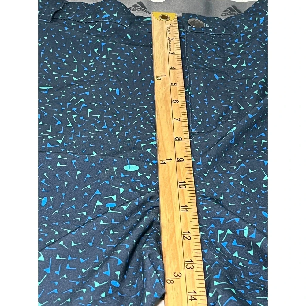 Adidas Golf Shorts Mens 42 Blue Teal AOP Flag Print Golf Performance HA9122